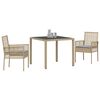 vidaXL Garten Essgruppe 3 pcs Beige Poly-Rattan