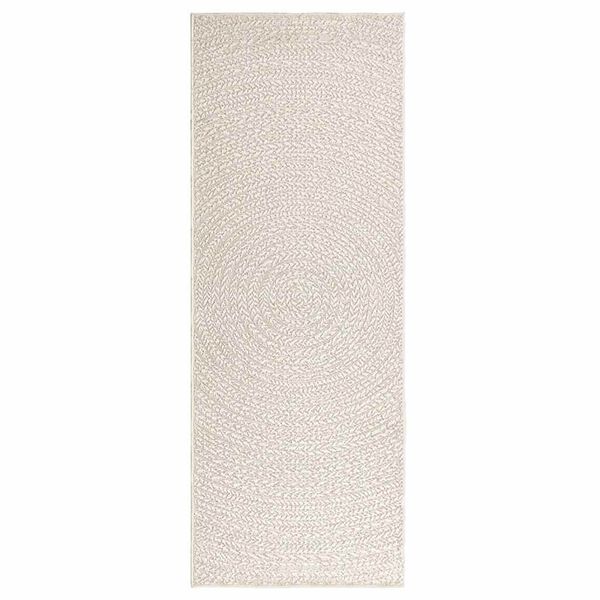 vidaXL Teppich ZIZUR Creme 80x200 cm Jute-Optik Indoor und Outdoor