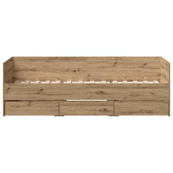 vidaXL Tagesbett mit Kopfteil Artisan-Eiche 90 x 190 cm Holzwerkstoff