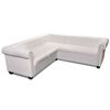 vidaXL Chesterfield-Ecksofa 5-Sitzer Kunstleder Wei&szlig;