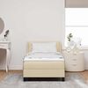 vidaXL Boxspringbett mit Matratze Creme 200 x 90 cm Polyester
