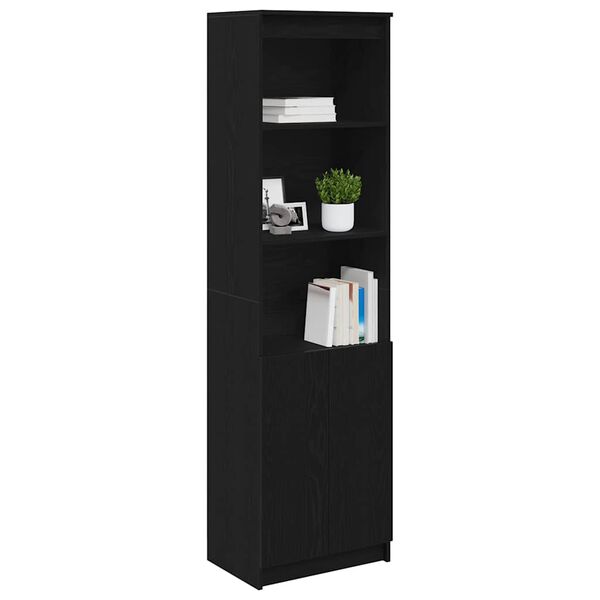 vidaXL Highboard Schwarz Eichen-Optik 50x35x180 cm Holzwerkstoff