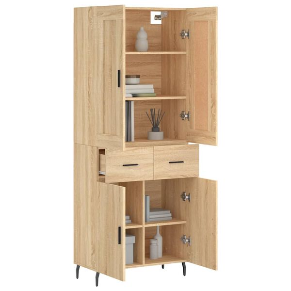 vidaXL Highboard Sonoma-Eiche 69,5x34x180 cm Holzwerkstoff