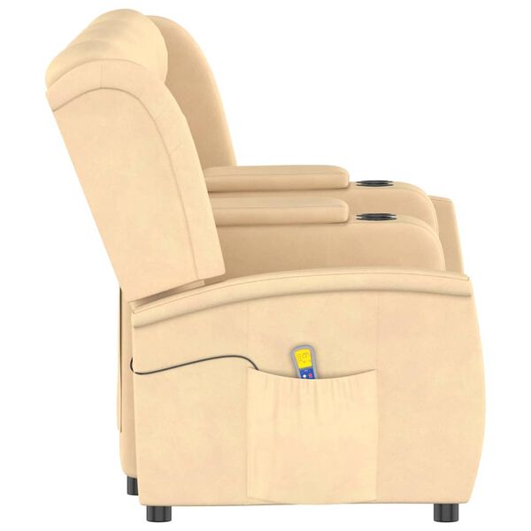 vidaXL 4-Sitzer Massagesessel mit Getränkehalter Creme