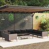 vidaXL 11-tlg. Garten-Lounge-Set mit Kissen Poly Rattan Dunkelgrau