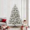 vidaXL K&uuml;nstlicher Weihnachtsbaum Gr&uuml;n und Wei&szlig; 210 cm PVC und Metall
