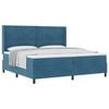 vidaXL Boxspringbett mit Kopfteil Blau 200 x 200 cm Samt