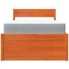 vidaXL Bett mit Schubladen und Matratze Wachsbraun 90x200 Massivholz