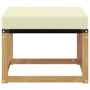 vidaXL Outdoor-Fu&szlig;hocker Massivholz Akazie und Textilene Stoff Wei&szlig;