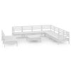 vidaXL 10-tlg. Garten-Lounge-Set Massivholz Kiefer Wei&szlig;