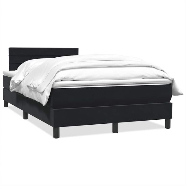 vidaXL Boxspringbett mit Matratze Schwarz 120x220 cm Samt