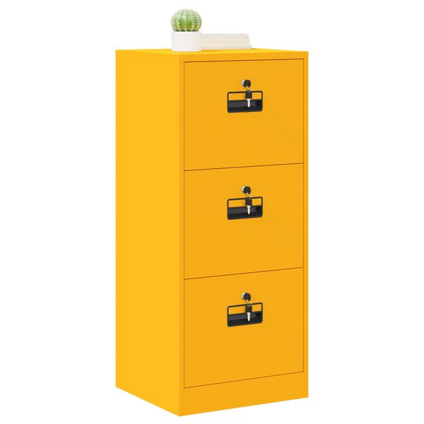 vidaXL Aktenschrank Senfgelb 45,5 x 42 x 106,5 cm Kaltgewalzter Stahl