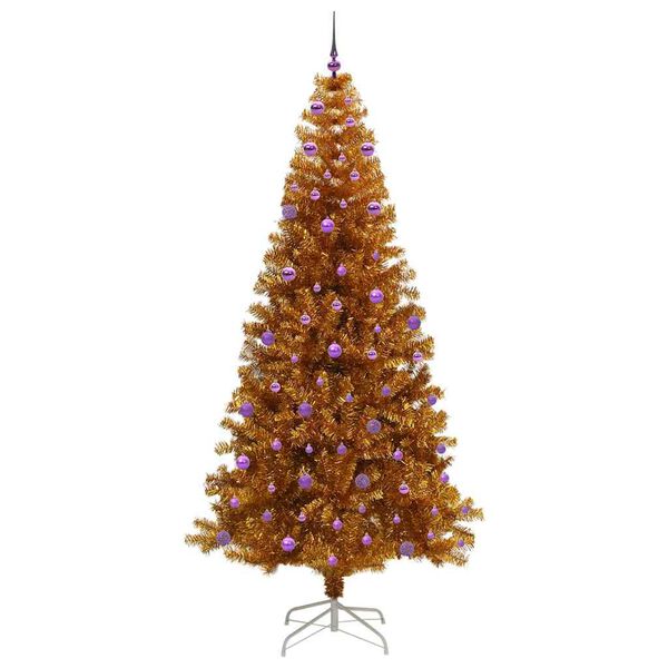 vidaXL Weihnachtsbaum mit 300 LEDs mit St&auml;nder Gold 240 cm PET