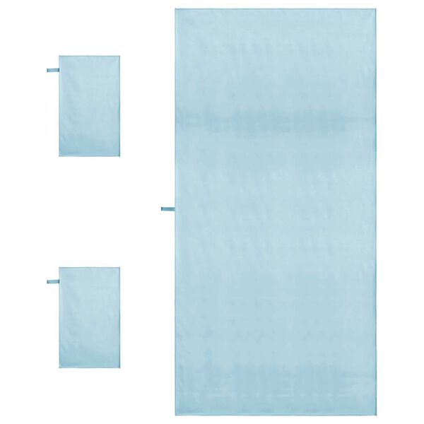 vidaXL Sporthandtuch Set 3 pcs Blau Polyester und Polyamid