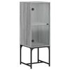 vidaXL Beistellschrank mit Glast&uuml;r Grau Sonoma 35x37x100 cm