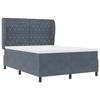 vidaXL Boxspringbett mit Matratze Dunkelgrau 190 x 140 cm Samt