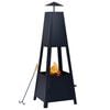 vidaXL Feuerstelle Schwarz 35&times;35&times;99 cm Stahl