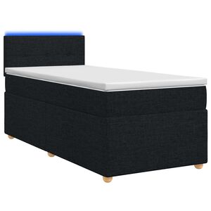 vidaXL Boxspringbett mit Matratze Schwarz 90 x 190 cm Stoff