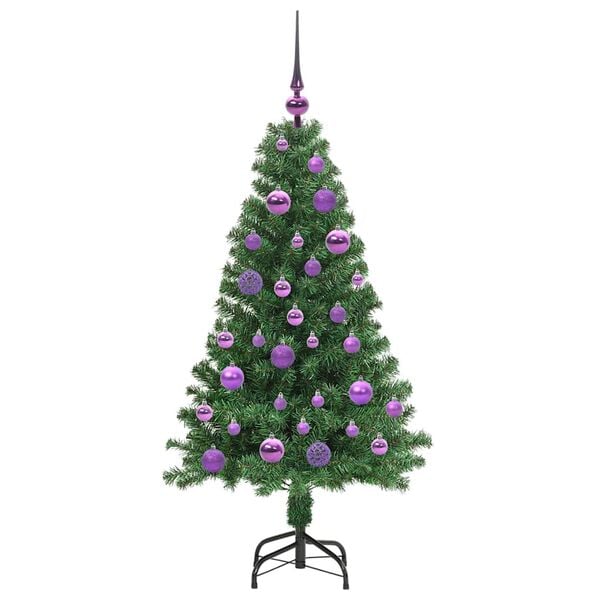 vidaXL K&uuml;nstlicher Weihnachtsbaum mit 150 LEDs mit St&auml;nder Gr&uuml;n 120 cm