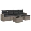 vidaXL 6-tlg. Garten-Sofagarnitur mit Kissen Grau Poly Rattan