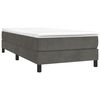 vidaXL Boxspringbett mit Matratze Dunkelgrau 90x190 cm Samt