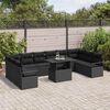 vidaXL Garten-Sofa-Set mit Kissen 11 pcs Schwarz Poly-Rattan