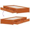 vidaXL Bettrahmen mit Schubladen 3 pcs Wachsbraun Kiefernholz
