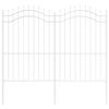 vidaXL Gartenzaun WOERDEN 240 x 215 cm Pulverbeschichteter Stahl Wei&szlig;