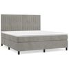 vidaXL Boxspringbett mit Matratze Hellgrau 140x200 cm Samt