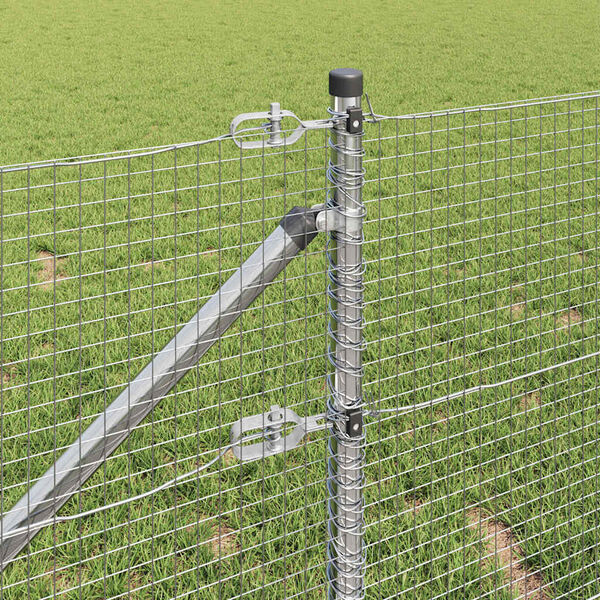 vidaXL Zaunpfosten Silber 25 x 1 m (19 x 19 mm Draht) Stahl