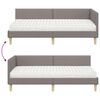 vidaXL Eckbettgestell mit Matratze Sonstiges 2 pcs Taupe Stoff