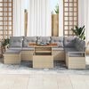 vidaXL Garten-Sofa-Set mit Kissen 9 pcs Beige und Grau