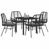 vidaXL Garten Essgruppe 5 pcs Schwarz Poly-Rattan