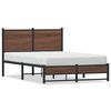 vidaXL Metallbett ohne Matratze Braun Eichen-Optik 120x190 cm