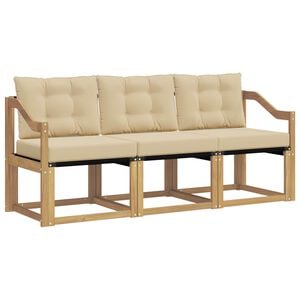 vidaXL Outdoor-Sofagarnitur 3 stk. Wei&szlig; und Beige
