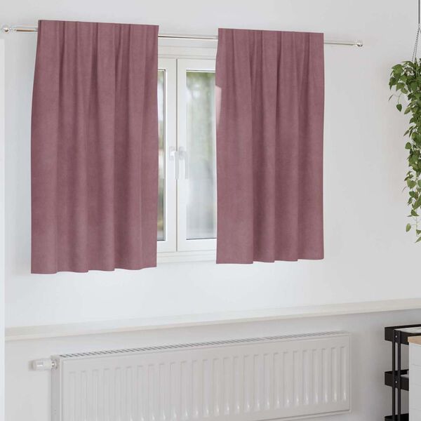 vidaXL Verdunkelungsvorh&auml;nge 2 pcs Dunkelrosa 140 x 140 cm Samt