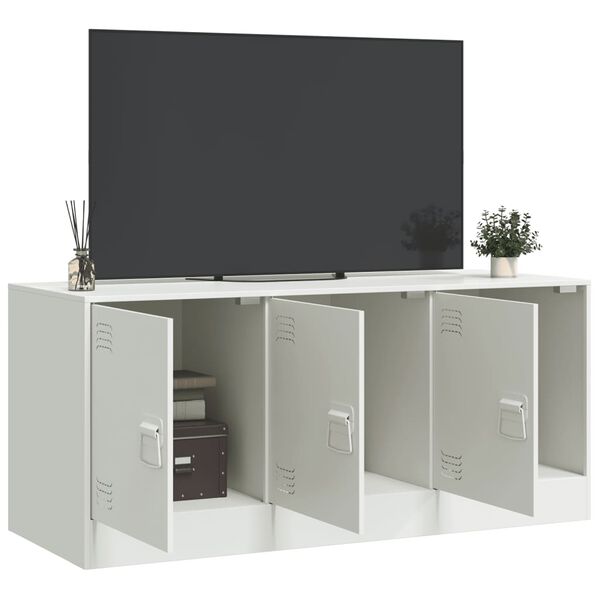 vidaXL TV-Schrank Wei&szlig; 99x39x44 cm Stahl
