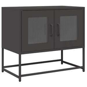 vidaXL TV-Schrank Schwarz 68x39x60,5 cm Kaltgewalzter Stahl