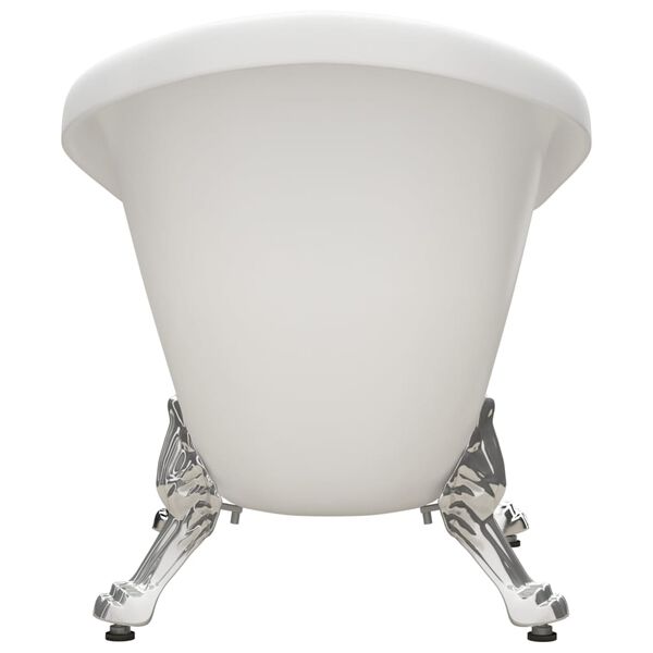 vidaXL Freistehende Badewanne mit L&ouml;wenf&uuml;&szlig;en Wei&szlig; Acryl