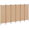 vidaXL 6-teiliger Raumtrenner Beige 300 x 180 cm Stoff