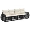 vidaXL Gartensofa-set 4 pcs Schwarz und Cremewei&szlig; Poly-Rattan