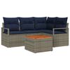 vidaXL Gartensofa-set mit Kissen 5 pcs Grau Poly-Rattan