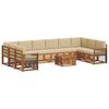 vidaXL Outdoor-Sofagarnitur 11 stk. Natur und Beige