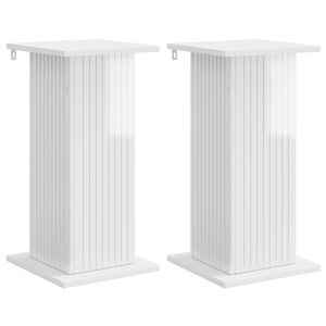 vidaXL Pflanzenst&auml;nder 2 pcs Hochglanz Wei&szlig; 30,5 x 30 x 60,5 cm