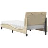 vidaXL Bett mit Matratze Creme 90x190 cm Stoff