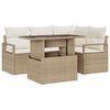 vidaXL Gartensofa-set 5 Stk. Beige Poly Rattan