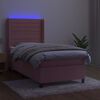 vidaXL Boxspringbett mit Matratze & LED Rosa 80x200 cm Samt