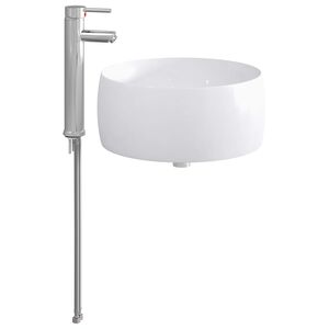 vidaXL Waschbecken mit Wasserhahn und Abfluss Chrom