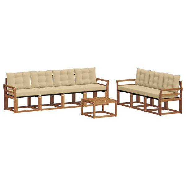 vidaXL Outdoor-Sofagarnitur mit Kissen 8 pcs Natur und Beige