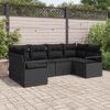 vidaXL Sofa Set mit Kissen 6 pcs Schwarz Poly-Rattan